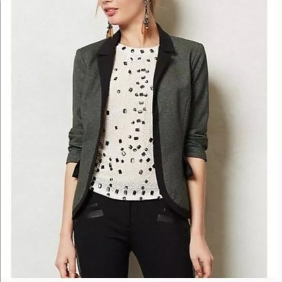 Anthropologie Jackets & Blazers - Anthro/Cartonnier Gray Black Peplum Blazer Sz 6